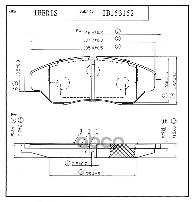 Колодки Тормозные Пер К-Т Kia Sportage (K00) 2.0 94- IBERIS арт. IB153152
