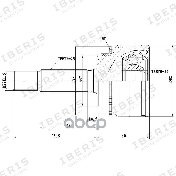 Шрус Наружный IBERIS арт. IB6097