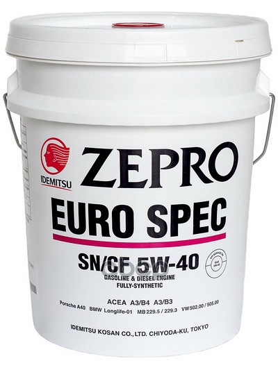 IDEMITSU Моторное Масло Idemitsu Zepro Euro Spec 5W-40 Sn/Cf (20Л) 1849-020