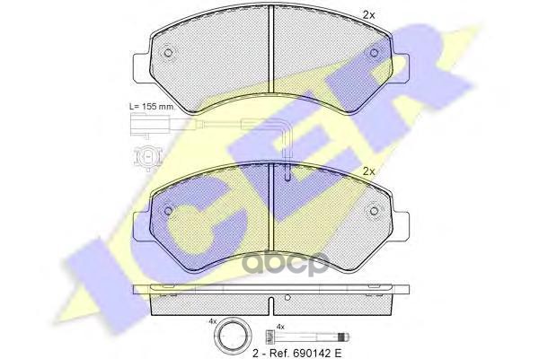 Колодки Торм.диск. Boxer Bus/Van/Flatbed-Chassis 3.0 Hdi 175 (11-) Icer арт. 141836-203