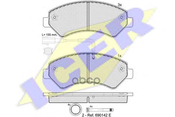 Колодки Торм. Диск. Jumper Ducato Boxer 3.0 Hdi 160 Icer арт. 141836