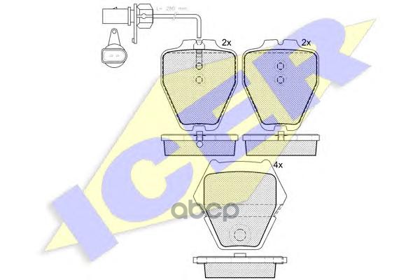 Колодки Передние Ad A6 99->00 Двухпоршневые Без Грузиков Icer 181571 Icer арт. 181571