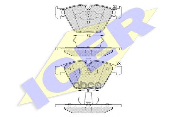 Колодки торм.дисковые BMW (E65) Icer арт. 181577
