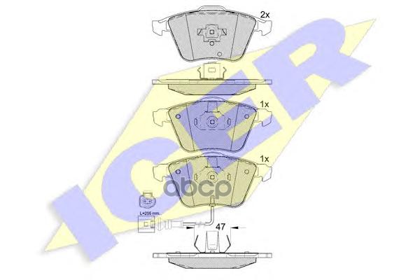 Колодки торм передн. A3 Berlina Sportback(8PA)(8P1) 3.2i V6 Icer арт. 181653