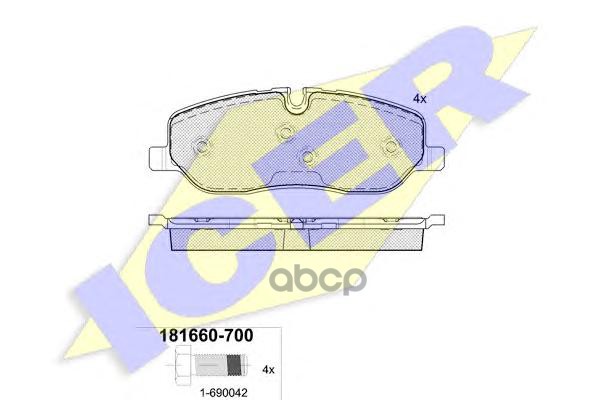 Колодки торм. диск. Range Rover III 4.2i 4.4i.3.0 Td 6 Icer арт. 181660-700