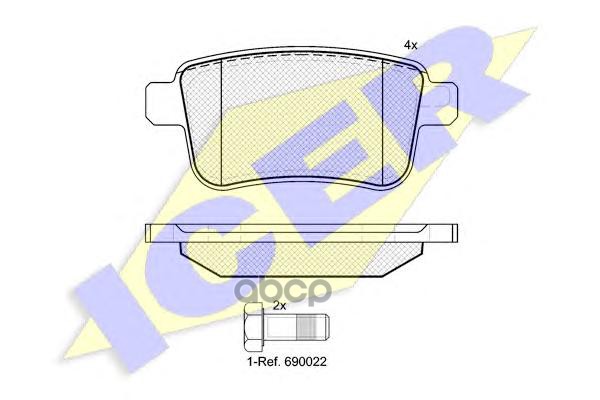 Колодки торм диск задн. KANGOO 08- Icer арт. 181855