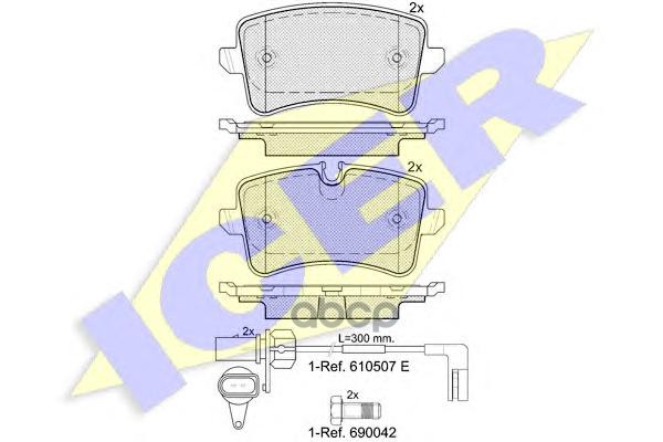 Колодки торм.диск.задн. Audi 4 2 Quattro 09- Icer арт. 181986