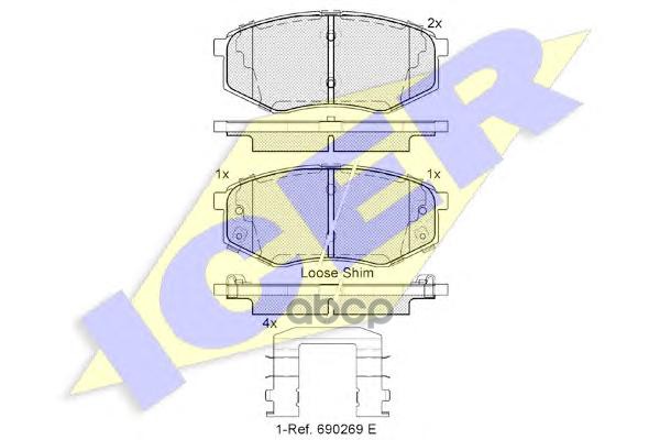 Колодки торм.диск. iX 35 2.0 Allroad  2.0  2.4 Allroad  2.0 CRDi Allroad  2.0 CDRDi Icer арт. 182094