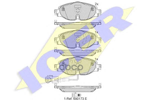 Колодки торм.дисковые Audi A3  Golf VII Icer арт. 182111