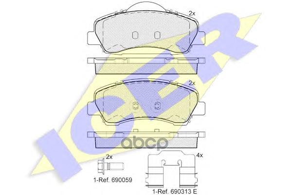 Колодки торм.диск. CITRO?N C-ELYSEE (11/12-) Icer арт. 182131