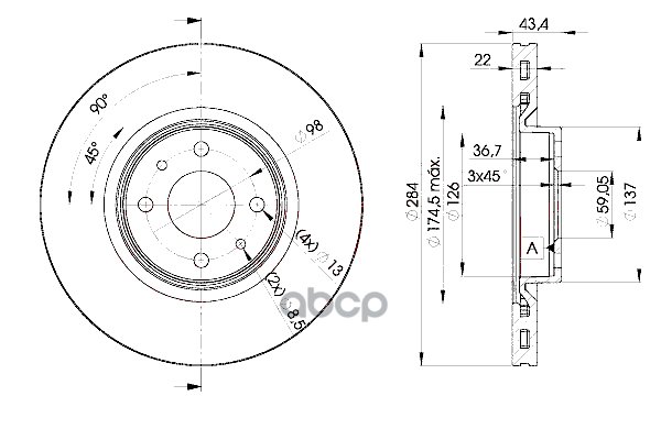 Диск Тормозной Передний Fiat Icer 78Bd0356-2 Icer арт. 78BD0356-2