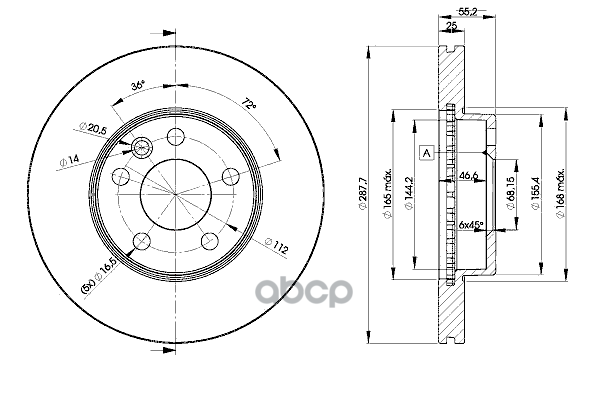 Диск Тормозной Передний (Вент) Vw Sharan/Seat/Ford Icer 78Bd1093-2 Icer арт. 78BD1093-2