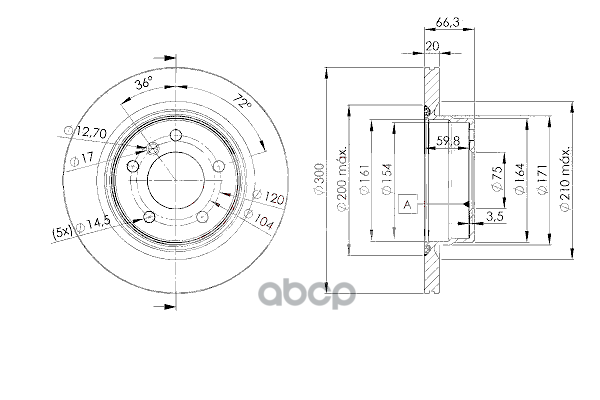 Диск Тормозной Задний Bmw E81/E87/E90 All 06-> Icer 78Bd3406-2 Icer арт. 78BD3406-2