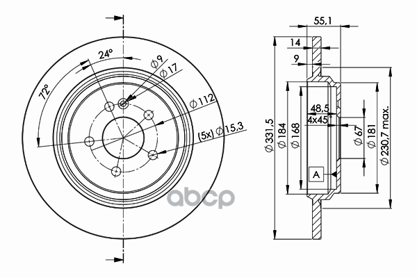 Диск Тормозной Задний Mb Ml (W163) 99-05 /D=331,5Mm Icer 78Bd3505-2 Icer арт. 78BD3505-2