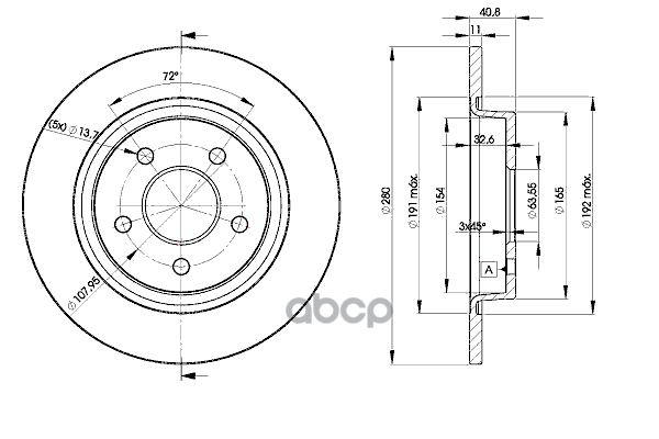 Диск Торм. Задн. Focus Ii  C-Max  S40 Ii Icer арт. 78bd3962