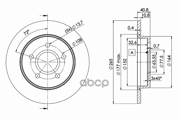 Диск тромозной Focus II  C-max  S40  V50 Icer арт. 78bd3965