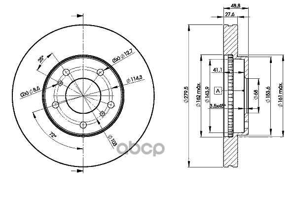 Диск Тормозной Передний Nissan Almera/Primera P12 Icer 78Bd4103-2 Icer арт. 78BD4103-2