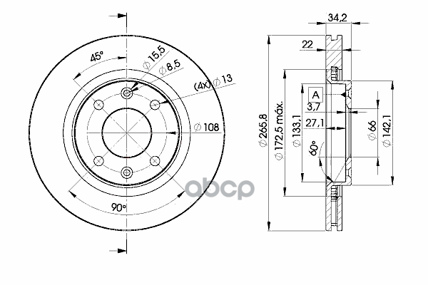 Диск тормозной передний ICER 78BD4750-2 Icer арт. 78BD4750-2