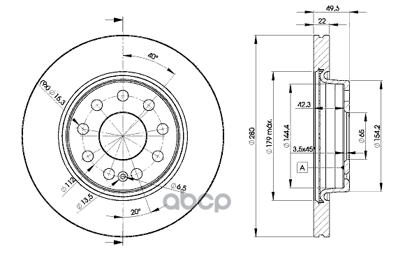 Диск Тормозной Передний Audi/Seat/Skoda/Vw Icer 78Bd5614-2 Icer арт. 78BD5614-2