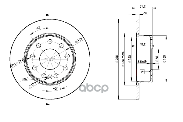 Диск Тормозной Задний Ad A3/Golf 03-> Icer 78Bd5616-2 Icer арт. 78BD5616-2