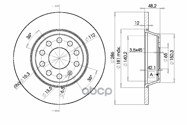 Диск Торм. Задн..Невентил. Audi A3 Ii  Vw Golf  Passat  Tiguan И Др. Icer арт. 78bd5619