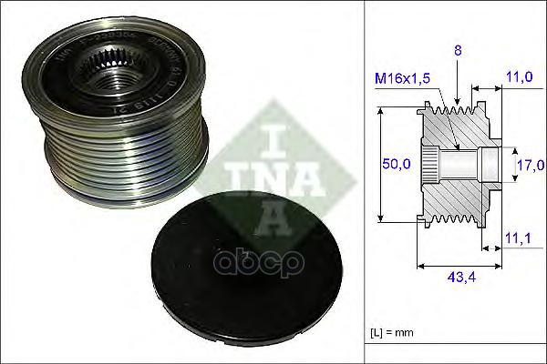 Шкив генератора MERCEDES ML280CDI-350CDI W164, G350CDI W463 11- 535010810 Ina арт. 535010810