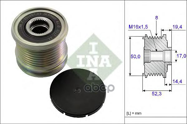 Шкив генератора MB (W164) Ina арт. 535011110