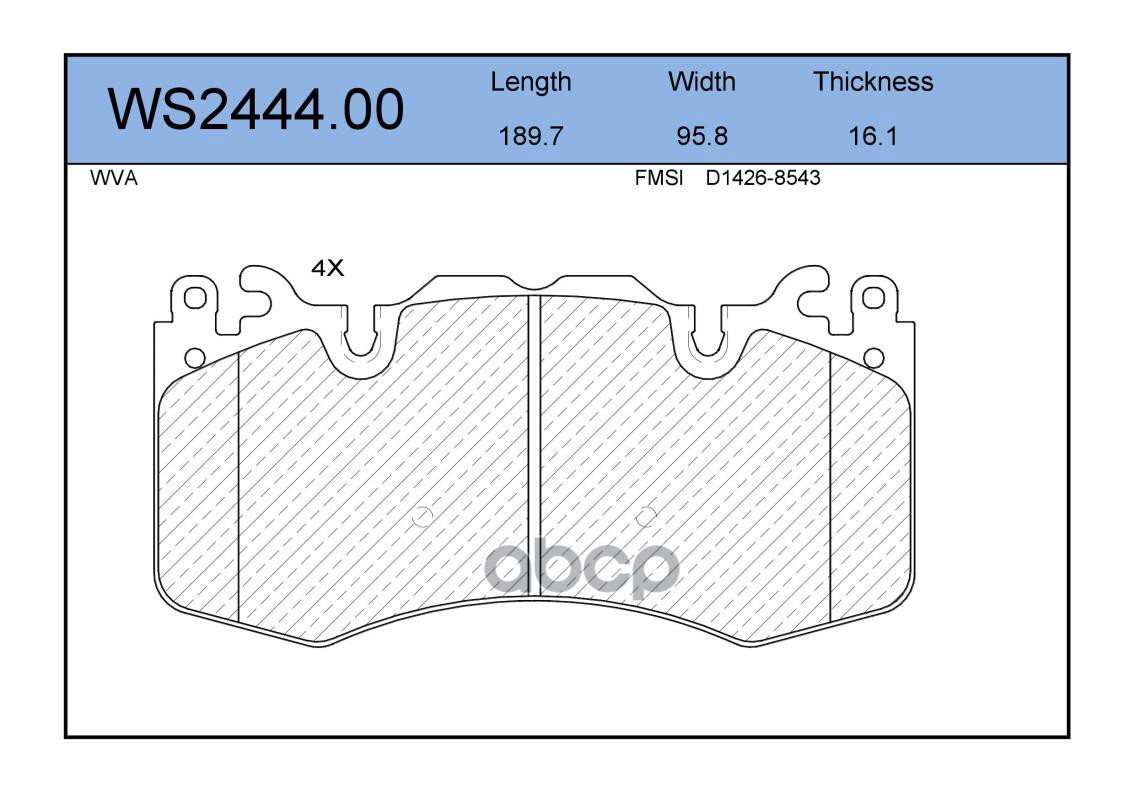 Колодки Тормозные Дисковые | Перед | JEENICE арт. WS244400