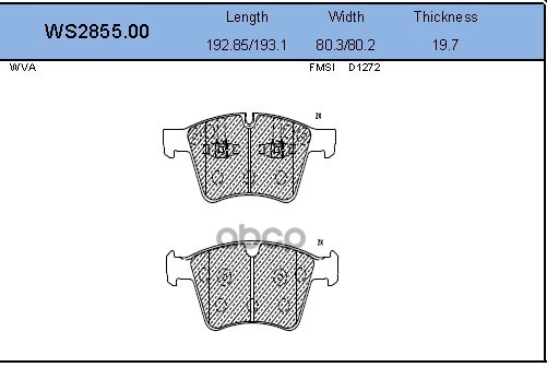Колодки Тормозные Дисковые | Перед | JEENICE арт. WS285500