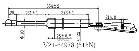 Амортизатор Багажника Jett  V21-64978 (10702070/211221/3034592/1     , Корея, Республика) JETT арт. V2164978