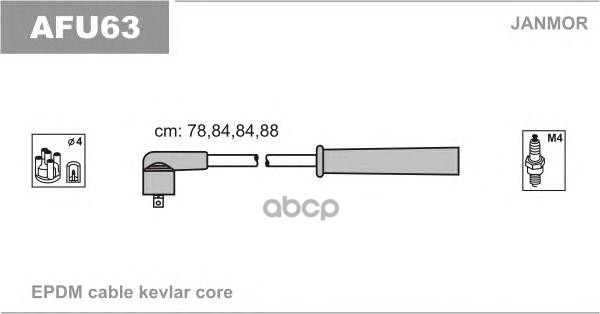 Комплект Проводов Зажигания Alfa Romeo: 145 1.7 16V 94-96, 146 1.7 16V 94-96 Janmor арт. AFU63