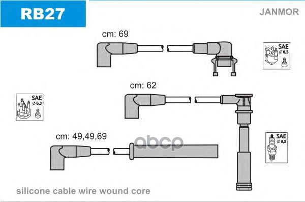 Комплект Проводов Зажигания Renault: Safrane I 92-96 Janmor арт. RB27