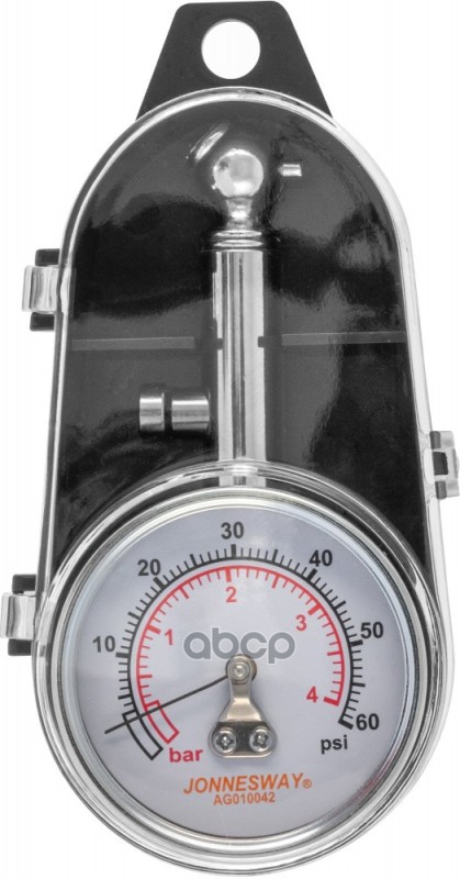 Манометр для шин металлический 5-60PSI в футляре JONNESWAY AG010042 Jonnesway арт. AG010042