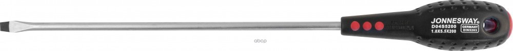 Отвертка шлицевая FULL STAR SL 1,0x5,5x200, 244 мм JONNESWAY D04S5200 Jonnesway арт. D04S5200