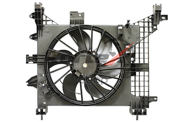 Вентилятор радиатора Renault Duster (10-) AC+ (LFK 0951) с кожухом KFD069 KORTEX арт. KFD069