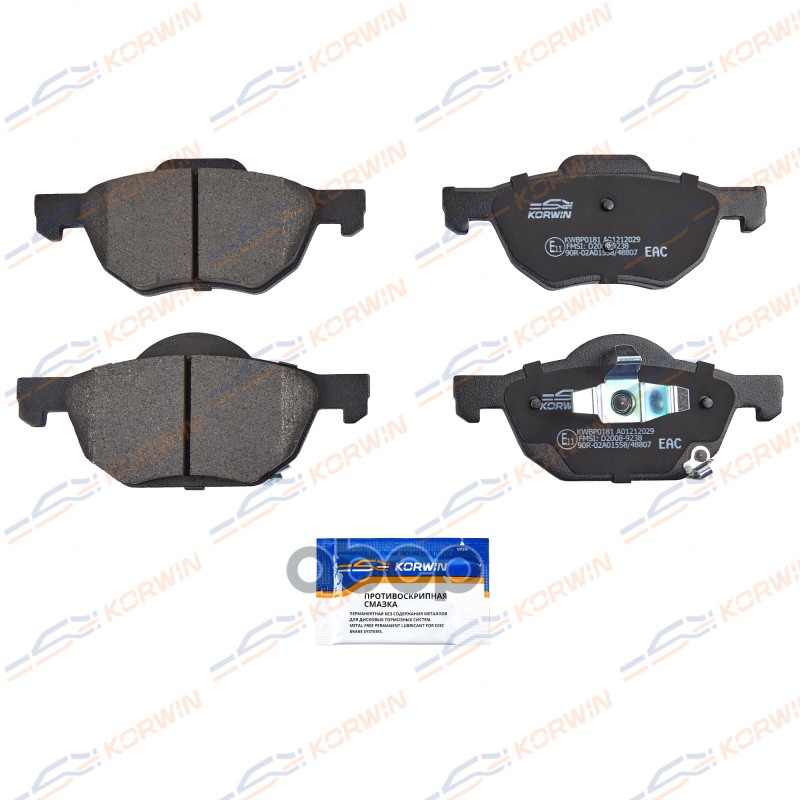 Колодки Тормозные Дисковые Перед. Honda Accord Vii 03-08 KORWIN арт. KWBP0181