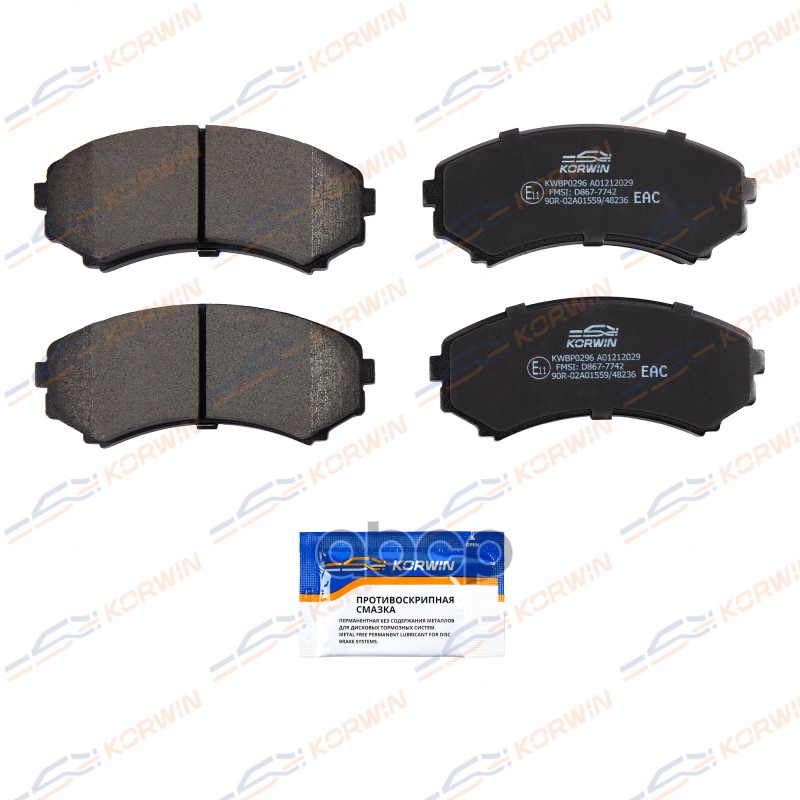 Колодки Тормозные Дисковые Перед. Mitsubishi Pajero Iii 99-/Pajero Iv 06-/Grandis 04- KORWIN арт. KWBP0296