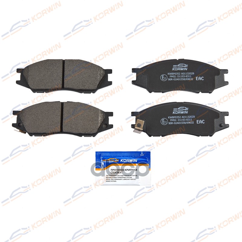 Колодки Тормозные Дисковые Перед. Nissan Almera Classic (B10) 06- KORWIN арт. KWBP0352