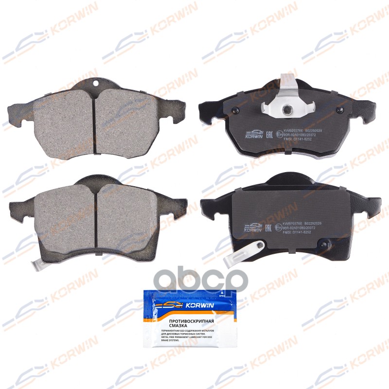 Колодки Тормозные Дисковые Перед. Ecoline. Opel Astra G 98-/Zafira A 99- KORWIN арт. KWBP0376E