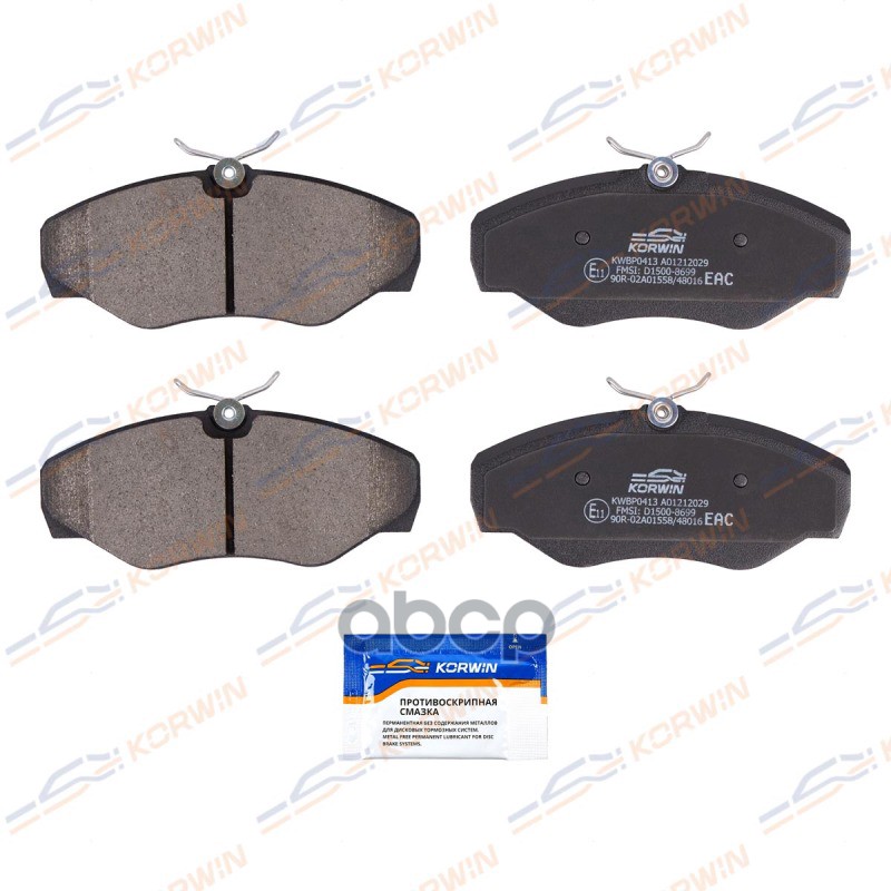 Колодки Тормозные Дисковые Перед. Opel Vivaro A (X83) 01-/Renault Traffic Ii 01- KORWIN арт. KWBP0413