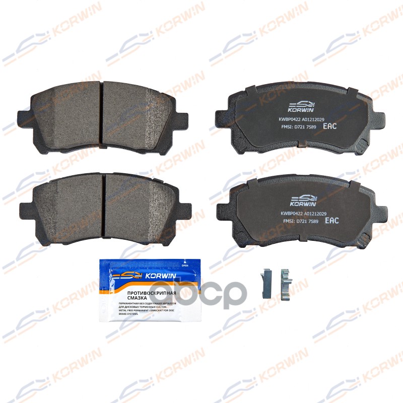 Колодки Тормозные Дисковые Перед. Subaru Forester (Sf) -02/Impreza -09/Legacy Ii-Iv 94- KORWIN арт. KWBP0422