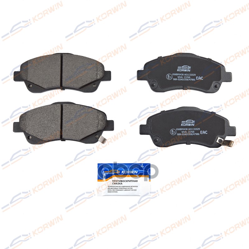 Колодки Тормозные Дисковые Перед. Toyota Avensis (T25) 03-08/Corolla Verso 04-09 KORWIN арт. KWBP0438