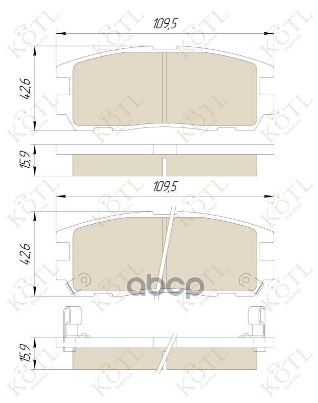 Колодки тормозные дисковые задние к-т GREAT WALL HOVER/ISUZU TROOPER/OPEL FRONTERA KOTL арт. 1187kt