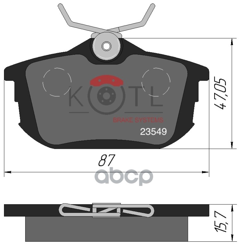 Колодки тормозные дисковые задние к-т MITSUBISHI COLT 04>/SMART FORFOUR 05> KOTL арт. 1314kt