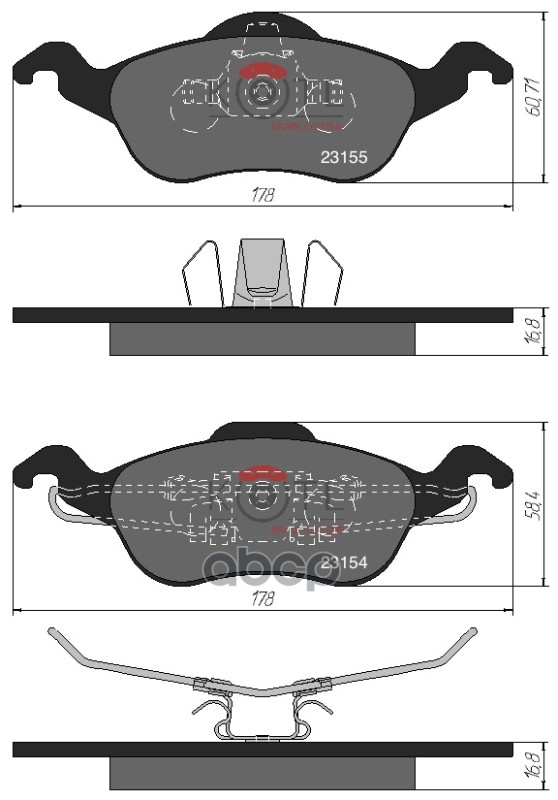 Колодки тормозные дисковые передние к-т FORD FOCUS 98>05 KOTL арт. 1358kt
