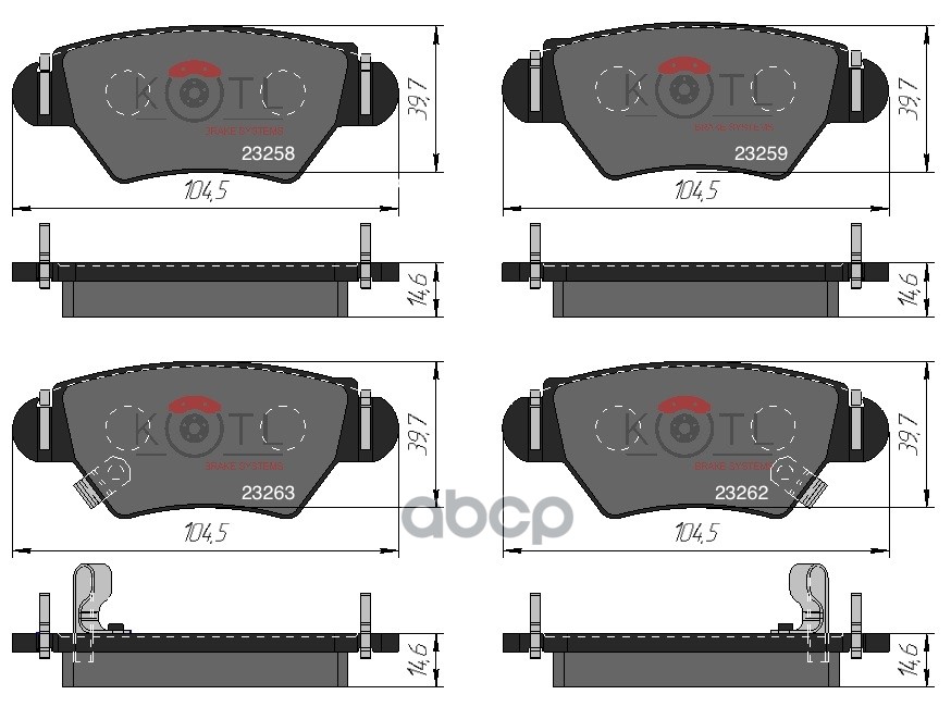 Колодки тормозные дисковые задние к-т OPEL ASTRA G 98>/ZAFIRA 03>05 KOTL арт. 1471kt