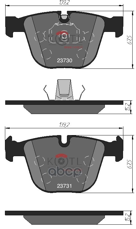 Колодки тормозные дисковые задние к-т BMW E60/E61/E65/E66/E70/E71 KOTL арт. 1502kt