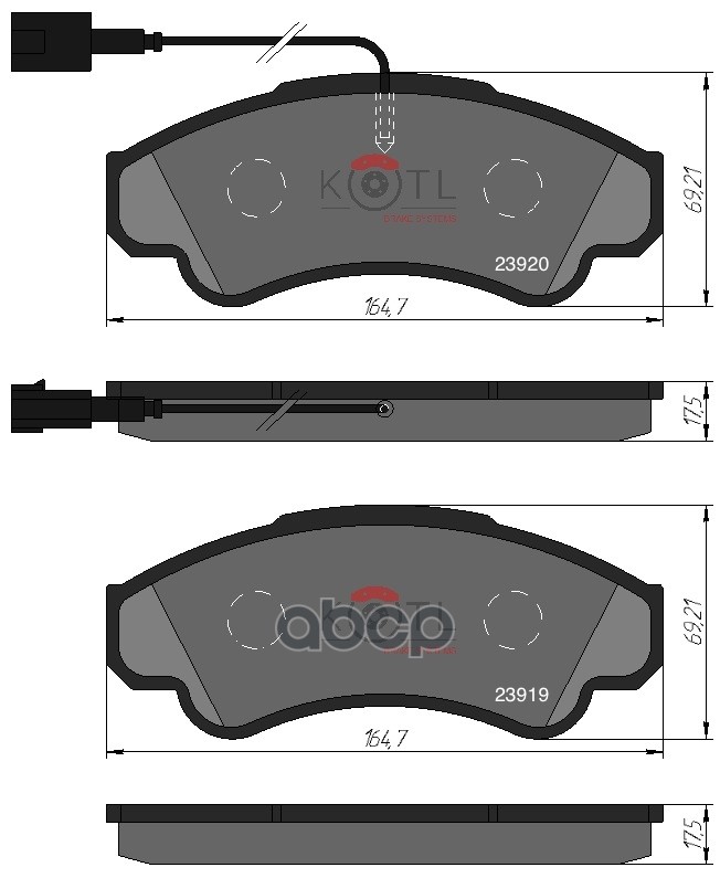 Колодки тормозные дисковые передние к-т FIAT DUCATO 02>/CITROEN JUMPER/PEUGEOT BOXER KOTL арт. 1518kt