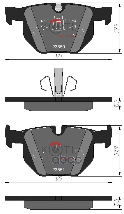 Колодки тормозные дисковые задние к-т BMW E90/E91/E84 KOTL арт. 1560kt