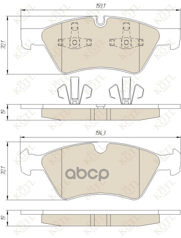 Колодки тормозные дисковые передние к-т MERCEDES W164 (ML)/X164 (GL)/W211/W251 04> KOTL арт. 1642kt